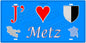 Plaque métal décorative 15 x 30 cm fond  mur bleu canton J' ❤️Metz, Moselle 57