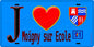Plaque métal décorative  J' ❤️Moigny-sur-École, Essonne (91) fond bleu
