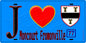 Plaque métal décorative  J' ❤️Moncourt-Fromonville, Seine et Marne (77) fond bleu