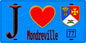 Plaque métal décorative  J' ❤️Mondreville, Seine et Marne (77) fond bleu
