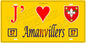 Plaque métal décorative, J' ❤️Amanvillers, Moselle fond  mur jaune 57