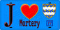 Plaque métal décorative  J' ❤️Mortery, Seine et Marne (77) fond bleu