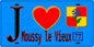 Plaque métal décorative  J' ❤️Moussy-le-Vieux, Seine et Marne (77) fond bleu