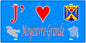 Plaque métal décorative 15 x 30 cm fond mur bleu carte J' ❤️ Moyeuvre-Grande, canton Hayange Moselle 57