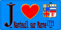 Plaque métal décorative  J' ❤️Nanteuil-sur-Marne, Seine et Marne (77) fond bleu