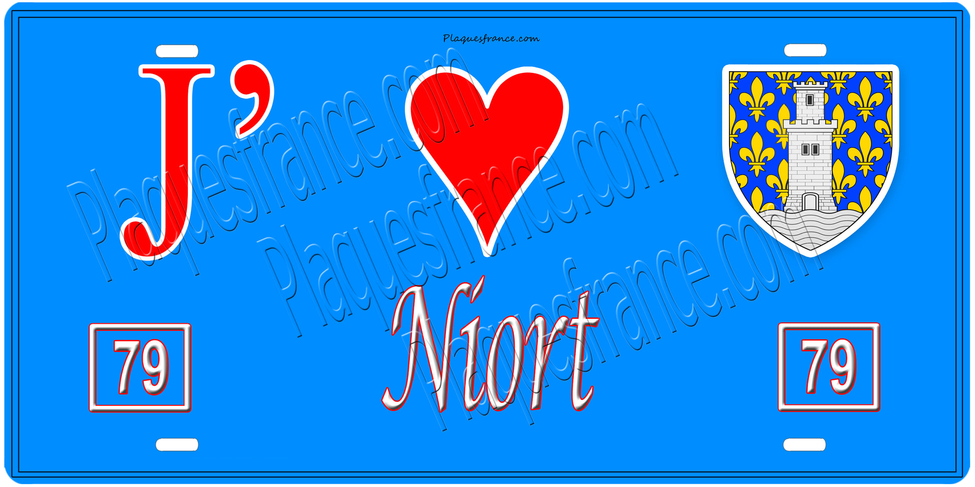 Plaque métal décorative, J' ❤️Niort, Deux Sèvres 79