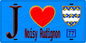 Plaque métal décorative  J' ❤️Noisy-Rudignon, Seine et Marne (77) fond bleu