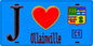 Plaque métal décorative  J' ❤️Ollainville Essonne (91) fond bleu