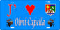 Plaque métal décorative 15 x 30 cm bleu J' ❤️ Olmi Cappella  Canton de l'Île-Rousse Haute-Corse