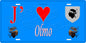 Plaque métal décorative 15 x 30 cm bleu J' ❤️ Olmo  Canton de Golo-Morosaglia Haute-Corse