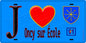 Plaque métal décorative  J' ❤️Oncy-sur-École, Essonne (91) fond bleu