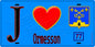 Plaque métal décorative  J' ❤️Ormesson, Seine et Marne (77) fond bleu
