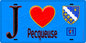 Plaque métal décorative  J' ❤️Pecqueuse, Essonne (91) fond bleu