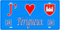 Plaque métal décorative, J' ❤️Périgueux, Dordogne 24