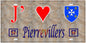 Plaque métal décorative 15 x 30 cm fond  mur antique carte J' ❤️Pierrevillers , canton Rombas 57