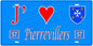 Plaque métal décorative J' ❤️Pierrevillers , Moselle (57)