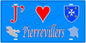 Plaque métal décorative 15 x 30 cm fond  mur bleu carte J' ❤️Pierrevillers , canton Rombas 57