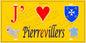 Plaque métal décorative 15 x 30 cm fond  mur jaune carte J' ❤️Pierrevillers , canton Rombas 57