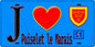 Plaque métal décorative  J' ❤️Puiselet-le-Marais, Essonne (91) fond bleu