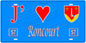 Plaque métal décorative J' ❤️Roncourt, Moselle (57)