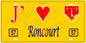 Plaque métal décorative 15 x 30 cm fond  mur jaune 57 J' ❤️Roncourt, canton Rombas 57