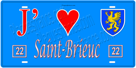 Plaque métal décorative, J' ❤️Saint Brieuc, Côtes-d’Armor (22)