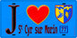 Plaque métal décorative  J' ❤️Saint-Cyr-sur-Morin, Seine et Marne (77) fond bleu