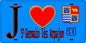 Plaque métal décorative  J' ❤️Saint-Germain-lès-Arpajon, Essonne (91) fond bleu