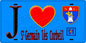 Plaque métal décorative  J' ❤️Saint-Germain-lès-Corbeil, Essonne (91) fond bleu