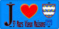 Plaque métal décorative  J' ❤️Saint-Mars-Vieux-Maisons, Seine et Marne (77) fond bleu