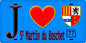 Plaque métal décorative  J' ❤️Saint-Martin-du-Boschet, Seine et Marne (77) fond bleu