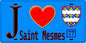 Plaque métal décorative  J' ❤️Saint-Mesmes, Seine et Marne (77) fond bleu