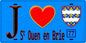 Plaque métal décorative  J' ❤️Saint-Ouen-en-Brie, Seine et Marne (77) fond bleu