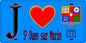 Plaque métal décorative  J' ❤️Saint-Ouen-sur-Morin, Seine et Marne (77) fond bleu
