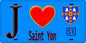 Plaque métal décorative  J' ❤️Saint-Yon, Essonne (91) fond bleu