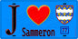 Plaque métal décorative  J' ❤️Sammeron, Seine et Marne (77) fond bleu
