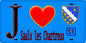 Plaque métal décorative  J' ❤️Saulx-les-Chartreux, Essonne (91) fond bleu
