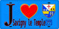 Plaque métal décorative  J' ❤️Savigny-le-Temple, Seine et Marne (77) fond bleu