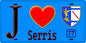 Plaque métal décorative  J' ❤️Serris, Seine et Marne (77) fond bleu