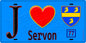 Plaque métal décorative  J' ❤️Servon, Seine et Marne (77) fond bleu
