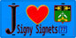 Plaque métal décorative  J' ❤️Signy-Signets, Seine et Marne (77) fond bleu