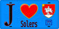 Plaque métal décorative  J' ❤️Solers, Seine et Marne (77) fond bleu