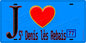 Plaque métal décorative  J' ❤️Saint-Denis-lès-Rebais, Seine et Marne (77) fond bleu