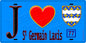Plaque métal décorative  J' ❤️Saint-Germain-Laxis, Seine et Marne (77) fond bleu