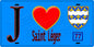 Plaque métal décorative  J' ❤️Saint-Léger, Seine et Marne (77) fond bleu