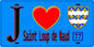 Plaque métal décorative  J' ❤️Saint-Loup-de-Naud, Seine et Marne (77) fond bleu