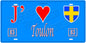 Plaque métal décorative, J' ❤️Toulon, Var fond  mur bleu 83