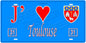 Plaque métal décorative, J' ❤️Toulouse, Haute Garonne (31)