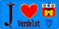 Plaque métal décorative  J' ❤️Verdelot, Seine et Marne (77) fond bleu
