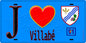 Plaque métal décorative  J' ❤️Villabé, Essonne (91) fond bleu